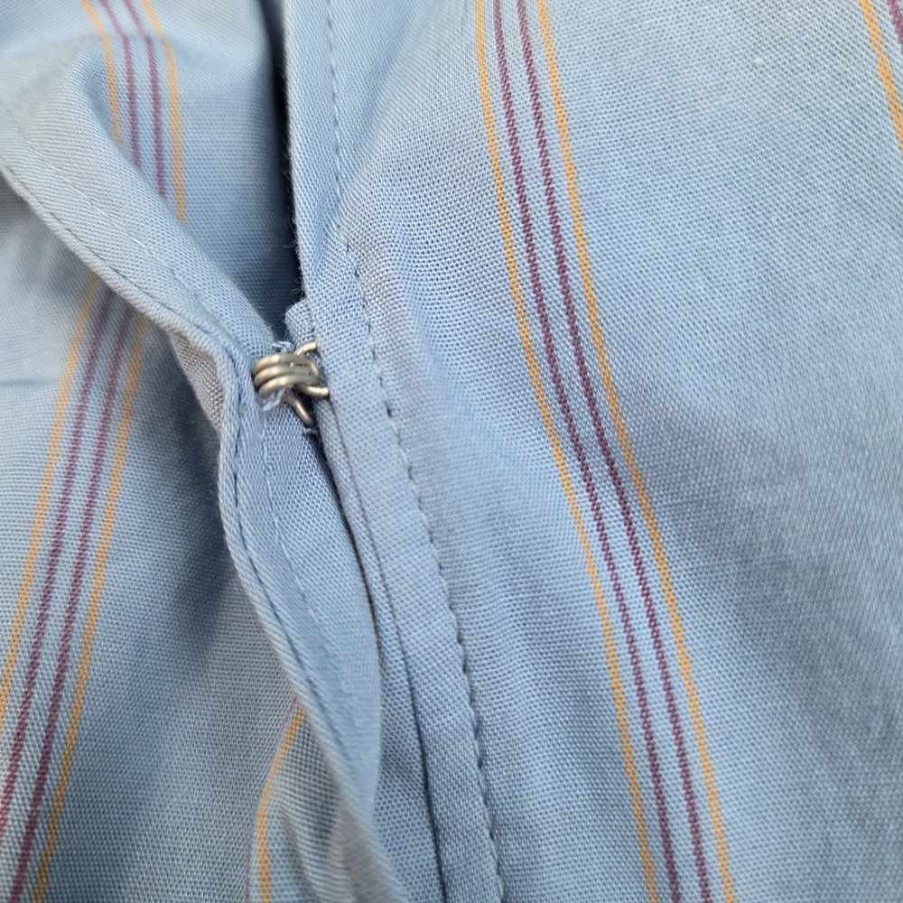 Madewell Cotton Blend Shirt Womens Sz 8 Fitted Striped Hook Eye Closure Blue New - Picture 5 of 10
